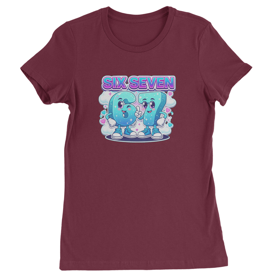 67 Six Seven Meme Kawaii Cloud Womens T-shirt Maroon