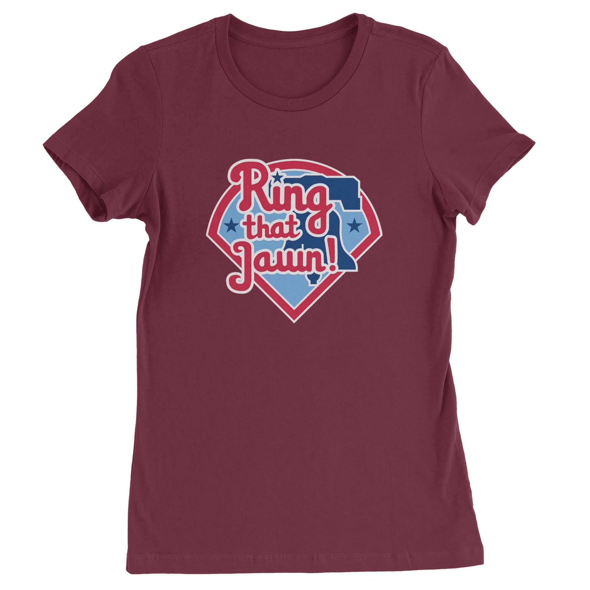 Ring That Jawn Philly Baseball Womens T-shirt Maroon