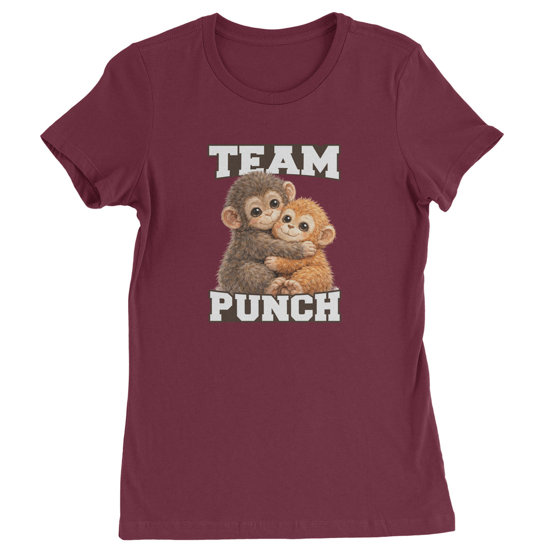 Team Punch Panchi-kun Monkey Womens T-shirt Maroon