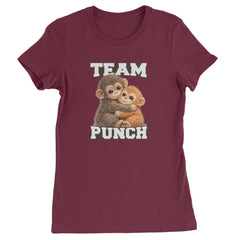 Team Punch Panchi-kun Monkey Womens T-shirt Maroon