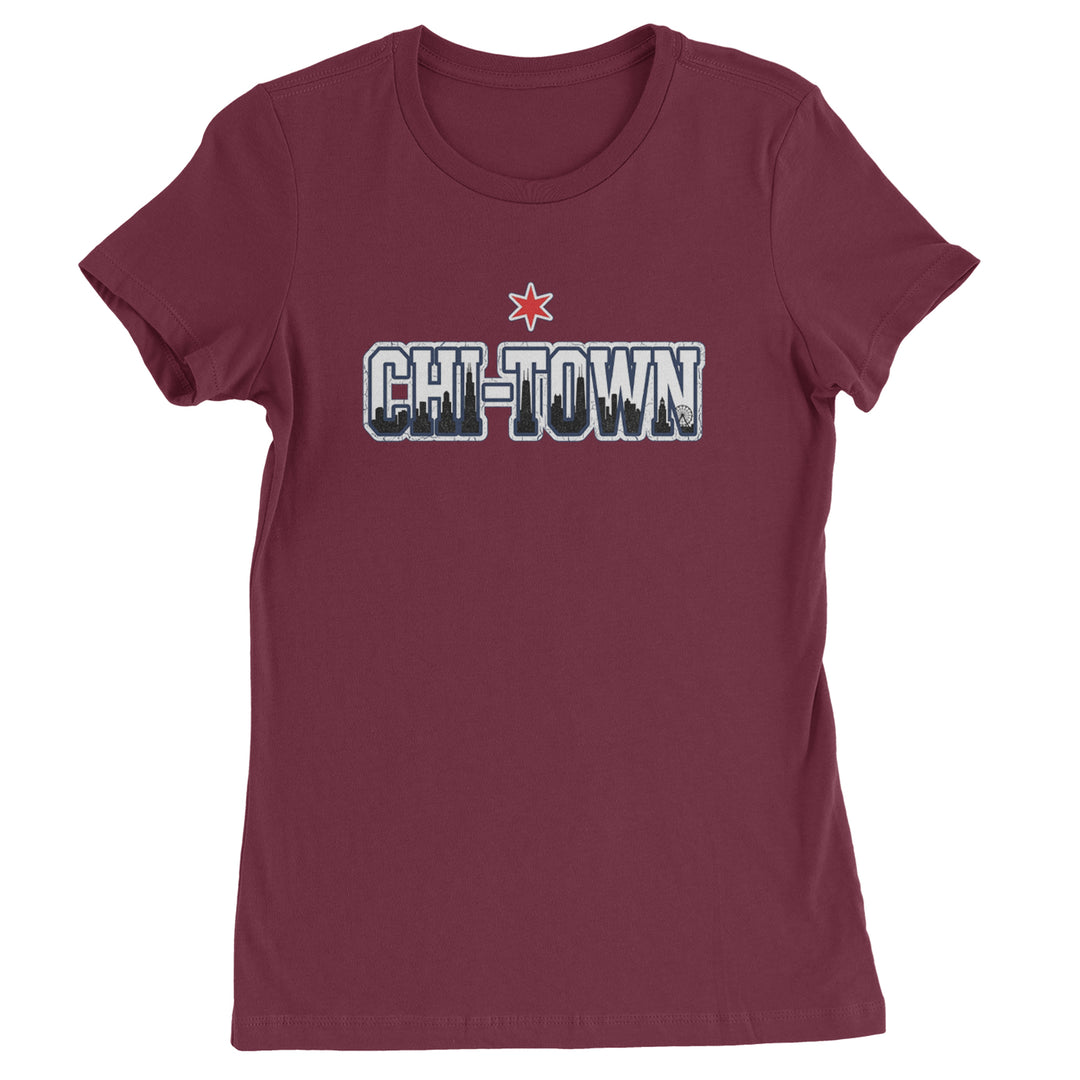 Chicago Chi-Town City Pride Womens T-shirt Maroon