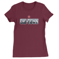 Chicago Chi-Town City Pride Womens T-shirt Maroon