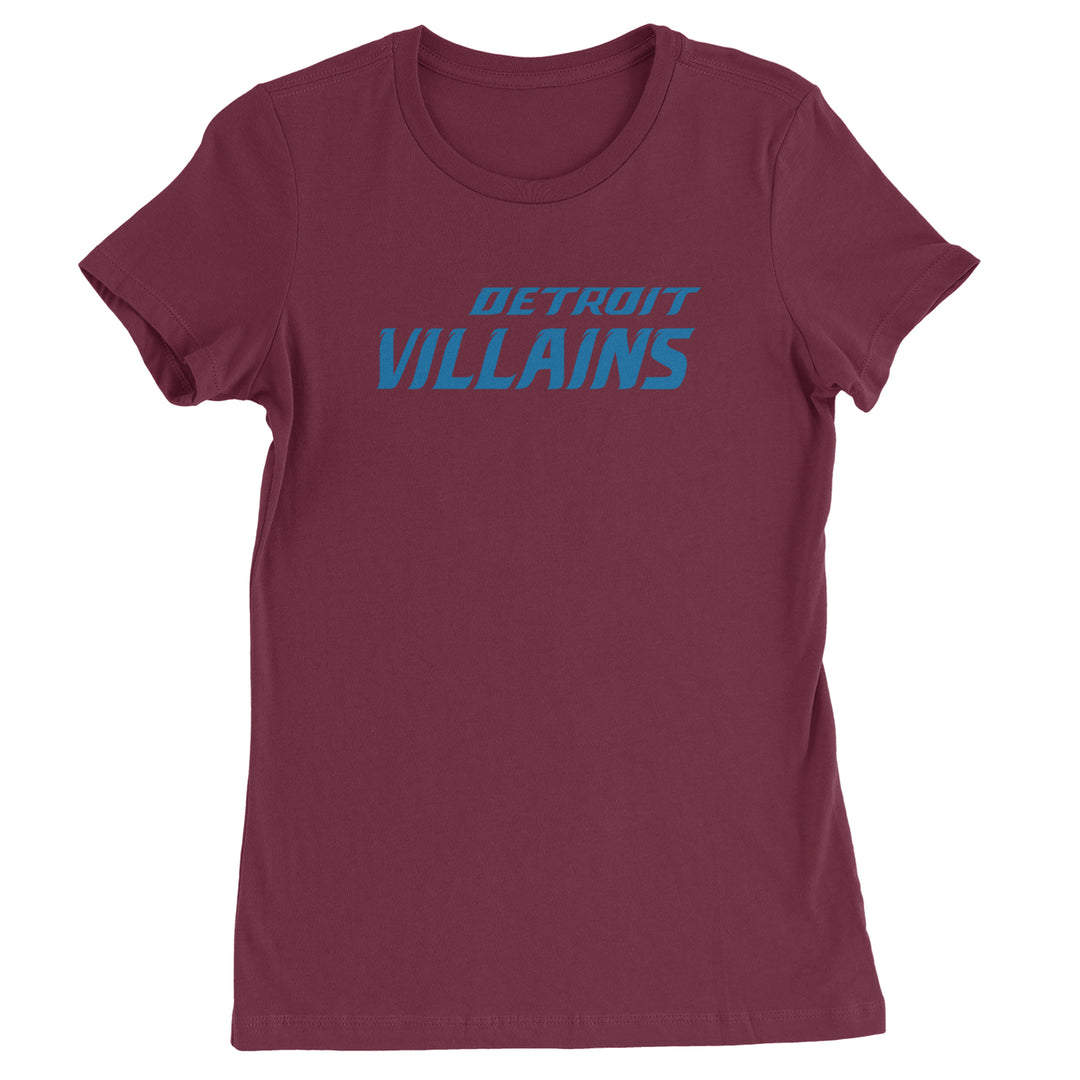 Detroit Villains Grit Football Womens T-shirt Maroon