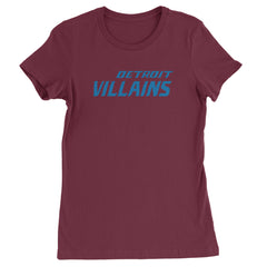 Detroit Villains Grit Football Womens T-shirt Maroon