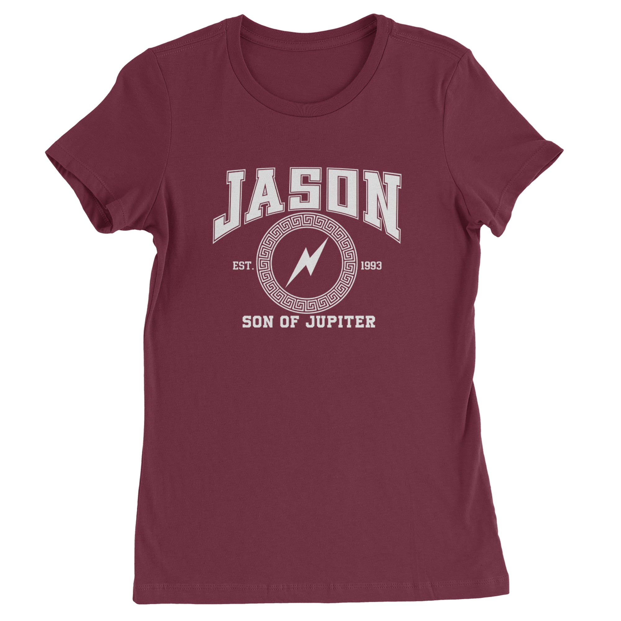 Jason Son of Jupiter Storm Bringer Womens T-shirt Maroon
