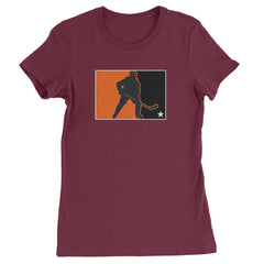Hockey Enforcer Retro Vintage Womens T-shirt Maroon