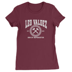 Leo Valdez Son of Hephaestus Forge Master Womens T-shirt Maroon