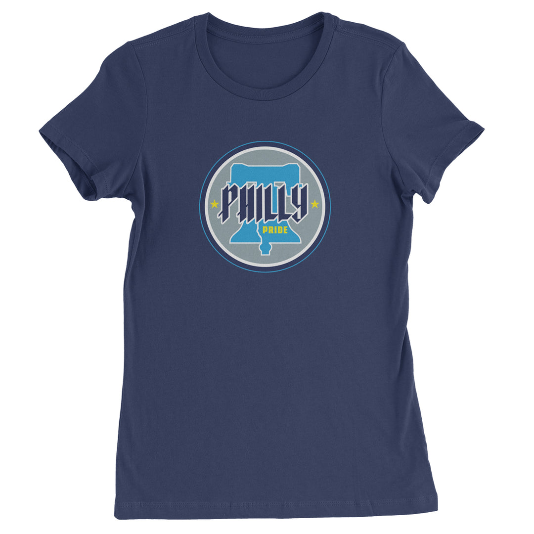 Philly Pride Liberty Bell Womens T-shirt Navy Blue