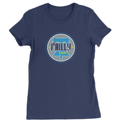 Philly Pride Liberty Bell Womens T-shirt Navy Blue