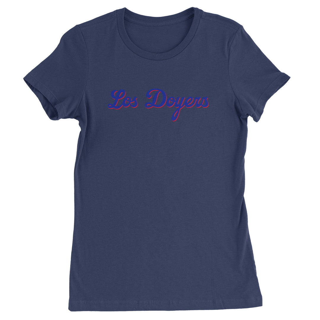 Los Doyers LA Baseball Womens T-shirt Navy Blue