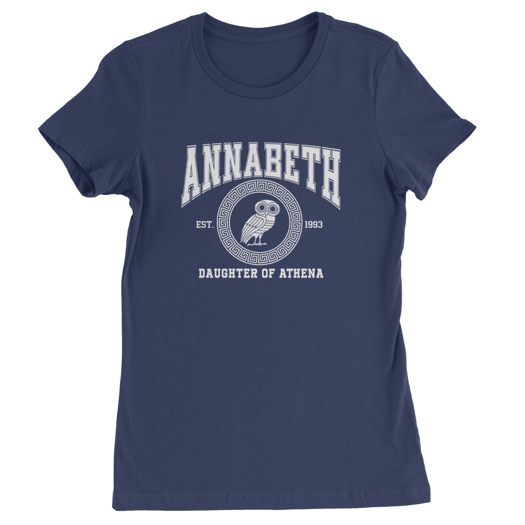 Annabeth Daughter of Athena Owl Wisdom Womens T-shirt Navy Blue