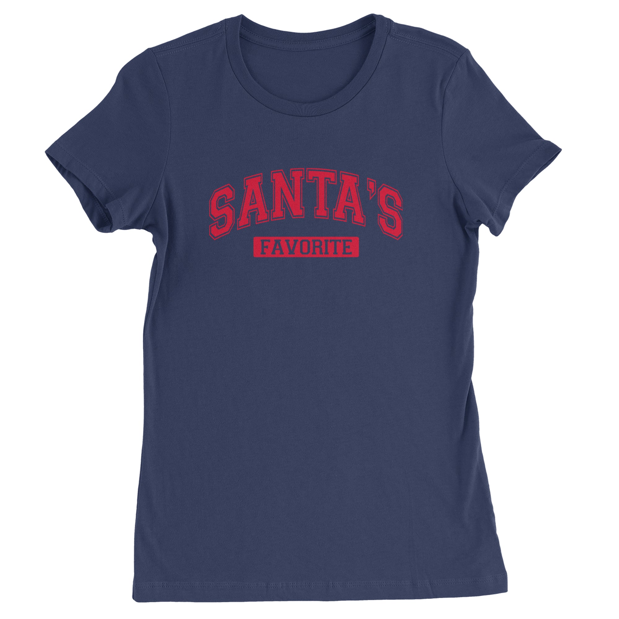 Santa's Favorite Womens T-shirt Navy Blue