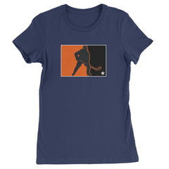 Hockey Enforcer Retro Vintage Womens T-shirt Navy Blue