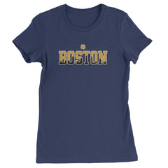 Boston City Pride Irish Womens T-shirt Navy Blue