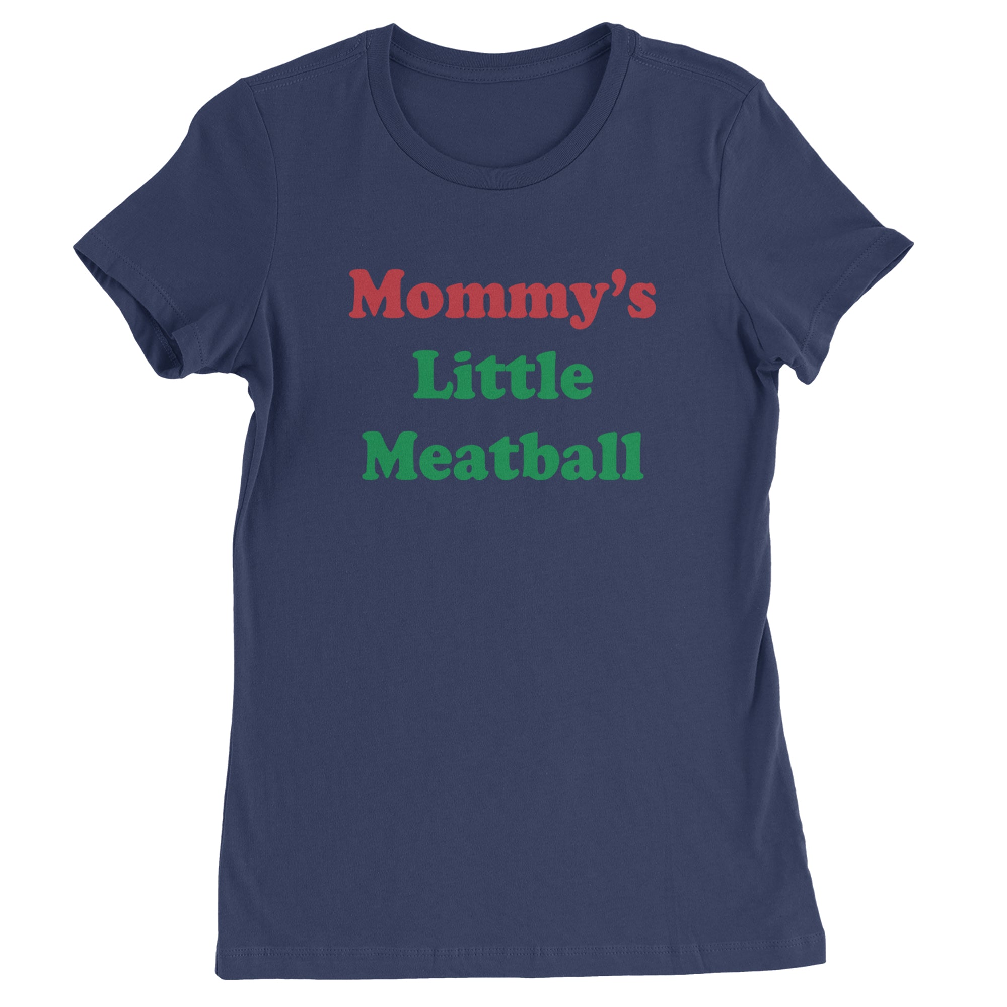 Mommy's Little Meatball Love Island Womens T-shirt Navy Blue