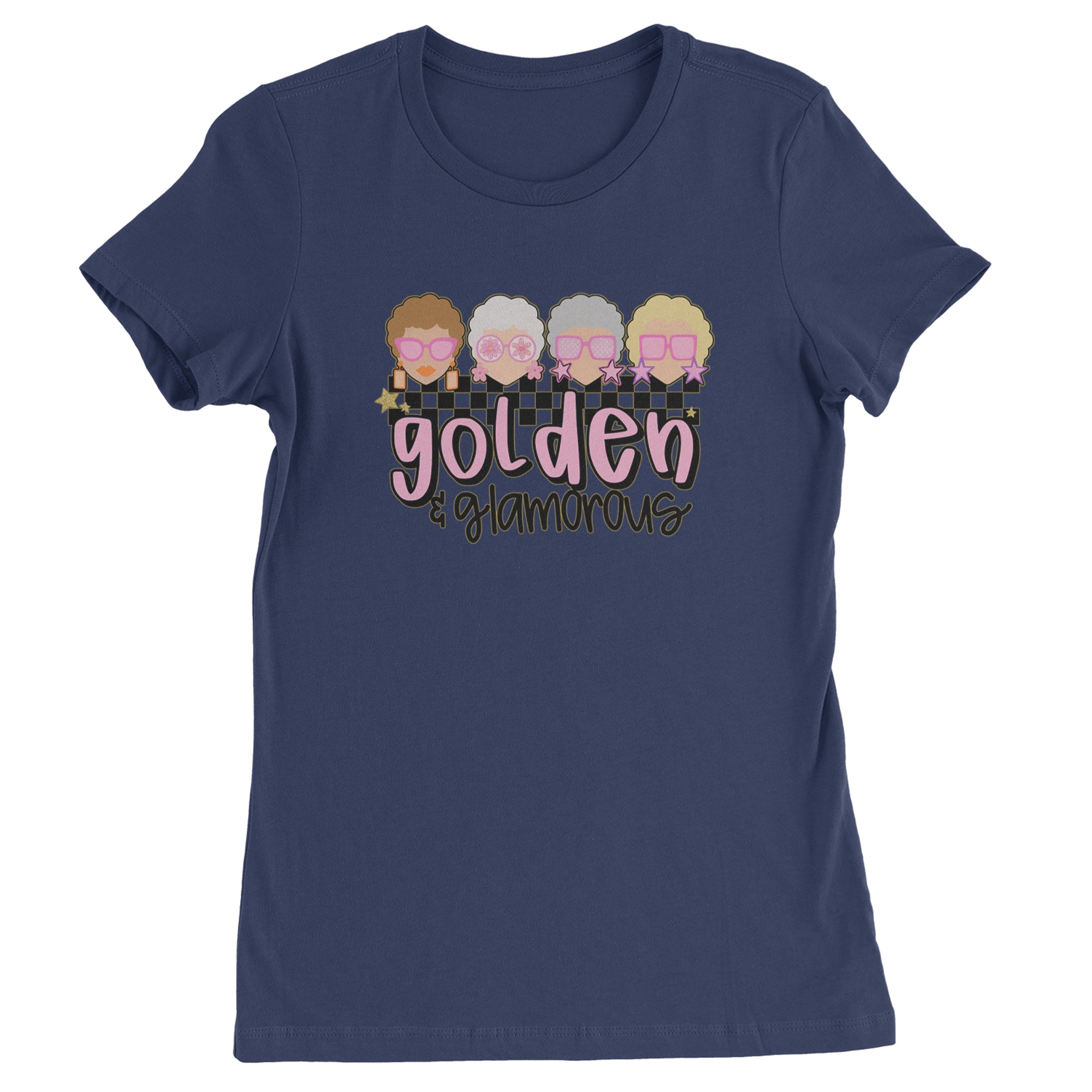 Golden And Glamorous Golden Girls Womens T-shirt Navy Blue