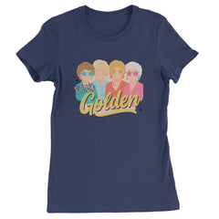 Stay Golden Girls Retro Womens T-shirt Navy Blue