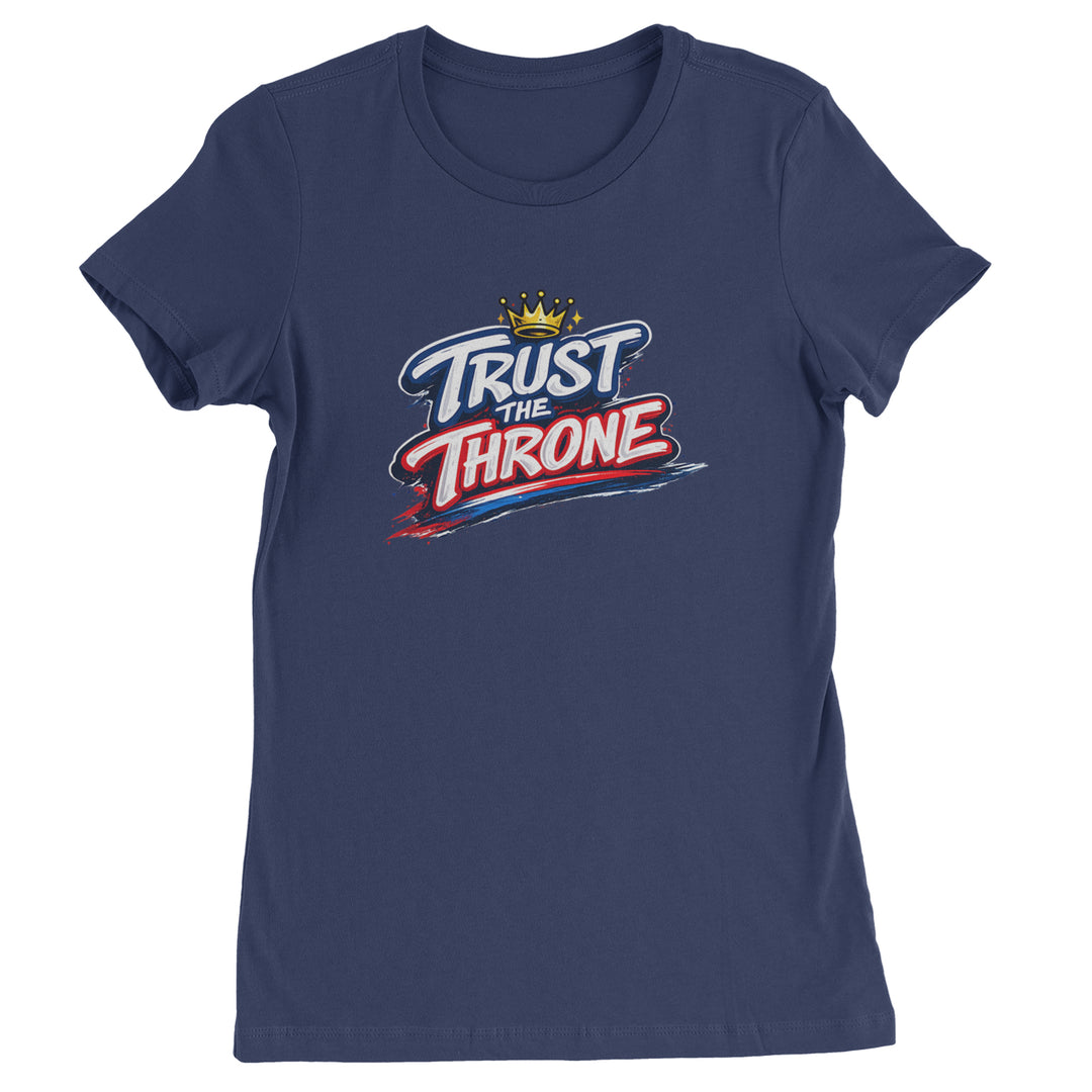 Trust The Throne Crown Philly Hoops Womens T-shirt Navy Blue
