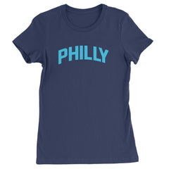 Philly Philadelphia Pride graphic on Women's Heavyweight Cotton T-Shirt in Navy Blue