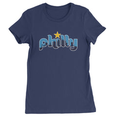 Skyline Philly Philadelphia Womens T-shirt Navy Blue