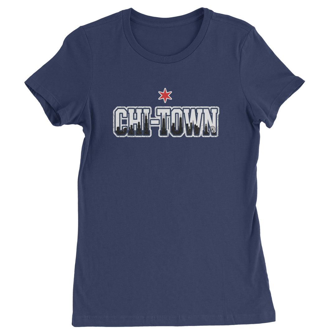 Chicago Chi-Town City Pride Womens T-shirt Navy Blue