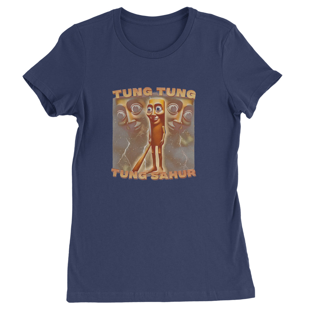 Tung Tung Tung Sahur Enforcer Womens T-shirt Navy Blue