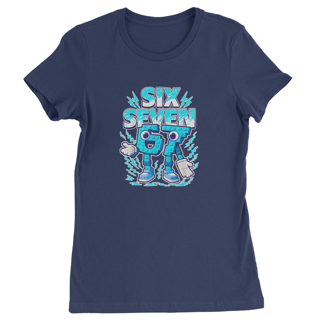 67 Brainrot Meme Slang Womens T-shirt Navy Blue