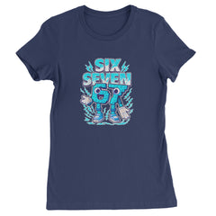67 Brainrot Meme Slang Womens T-shirt Navy Blue