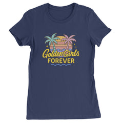 Golden Girls Forever Retro Sunset Womens T-shirt Navy Blue