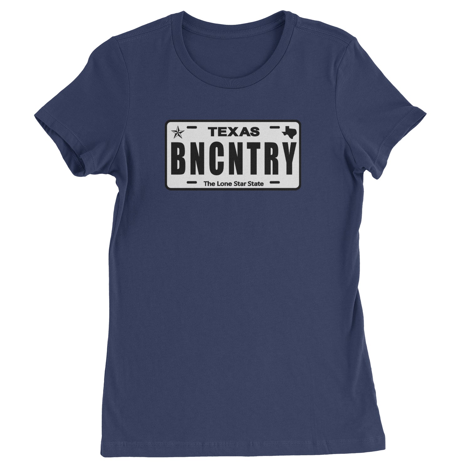 Texas License Plate BNCNTRY  Womens T-shirt Navy Blue