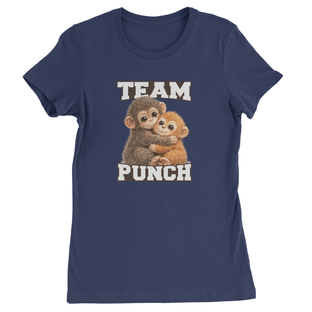 Team Punch Panchi-kun Monkey Womens T-shirt Navy Blue