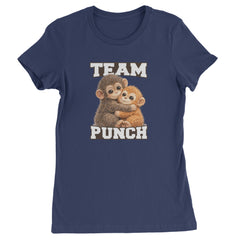 Team Punch Panchi-kun Monkey Womens T-shirt Navy Blue