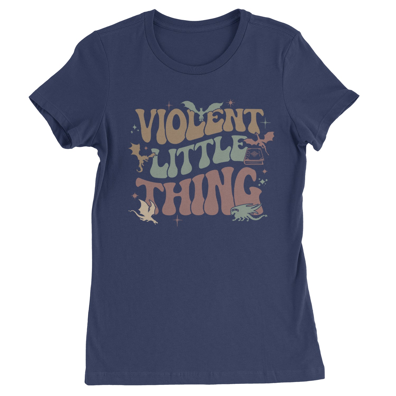 Violent Little Thing Dragon  Womens T-shirt Navy Blue