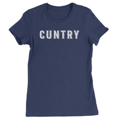 Cuntry Been Country Cowboy graphic on Women's Heavyweight Cotton T-Shirt in Navy Blue