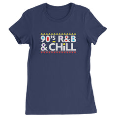 90s R&B and Chill Retro Throwback Womens T-shirt Navy Blue