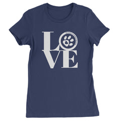 TLC LOVE Dog Rescue Womens T-shirt Navy Blue
