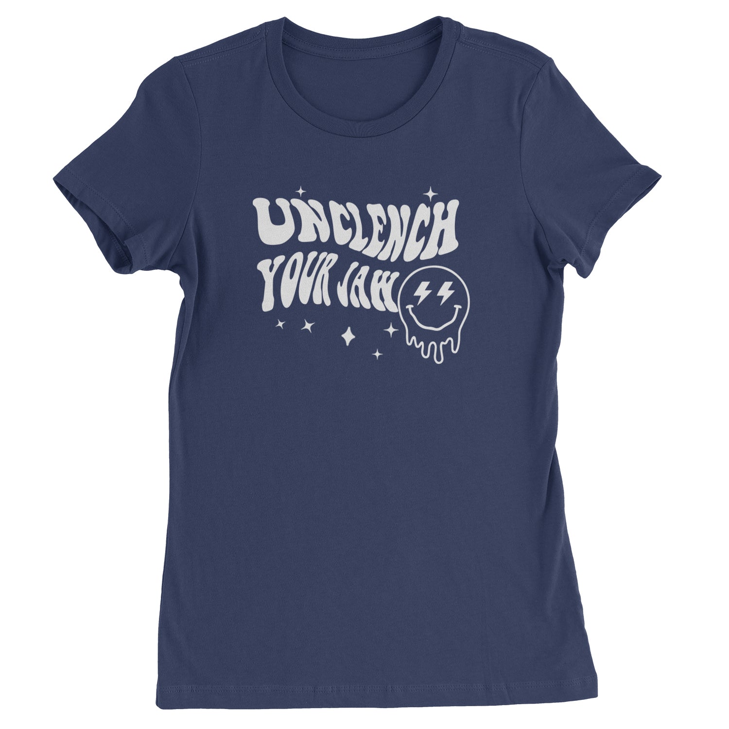 Unclench Your Jaw Festival Rave EDM Womens T-shirt Navy Blue