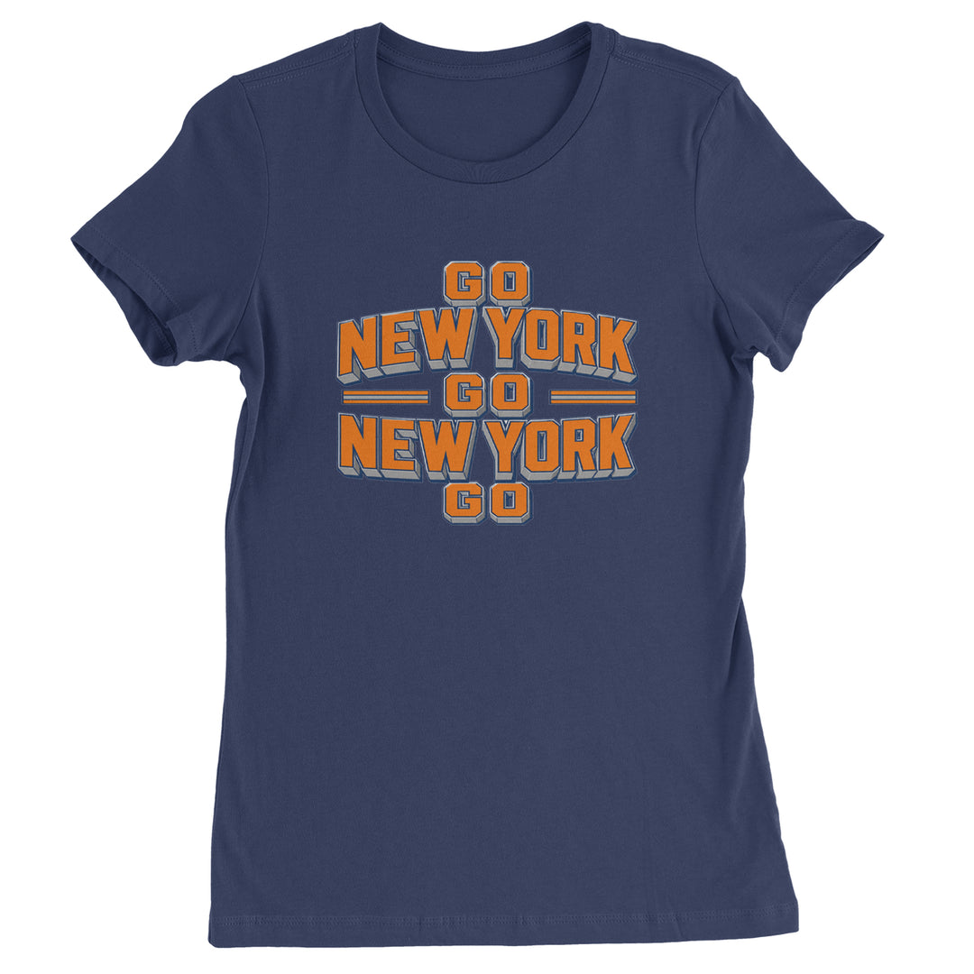 Go New York Go Basketball Womens T-shirt Navy Blue