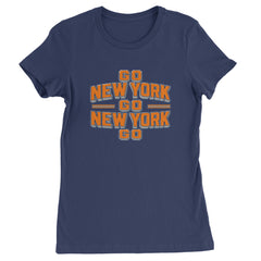 Go New York Go Basketball Womens T-shirt Navy Blue