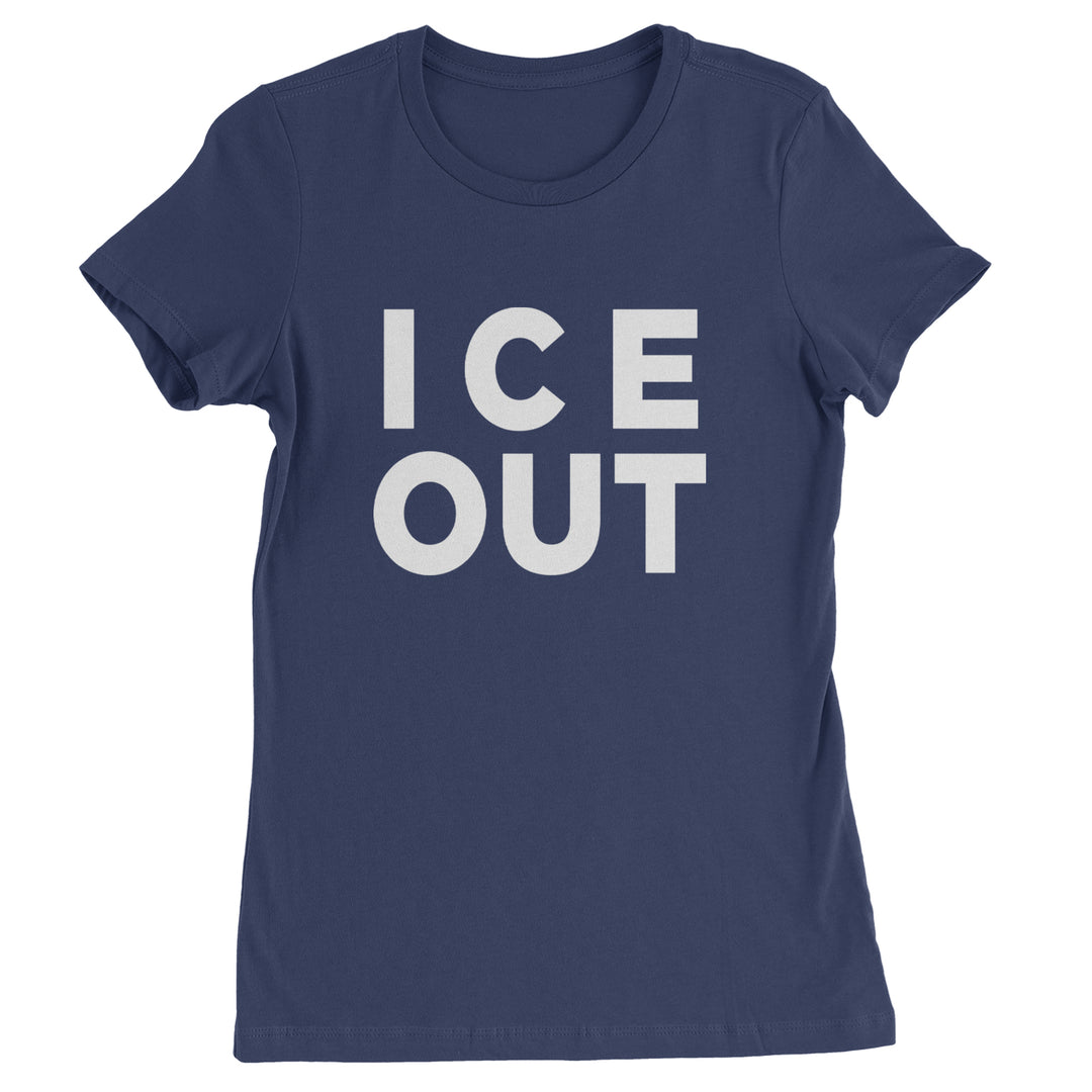 Ice Out Protest Womens T-shirt Navy Blue