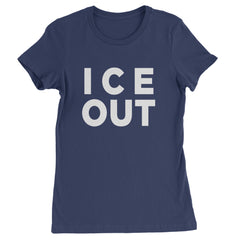Ice Out Protest Womens T-shirt Navy Blue
