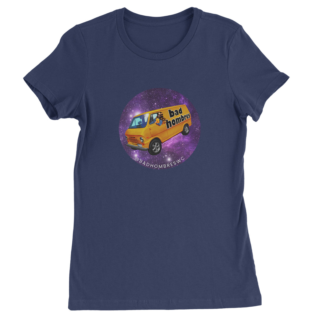 Bad Hombres Space West Chester Band Womens T-shirt Navy Blue