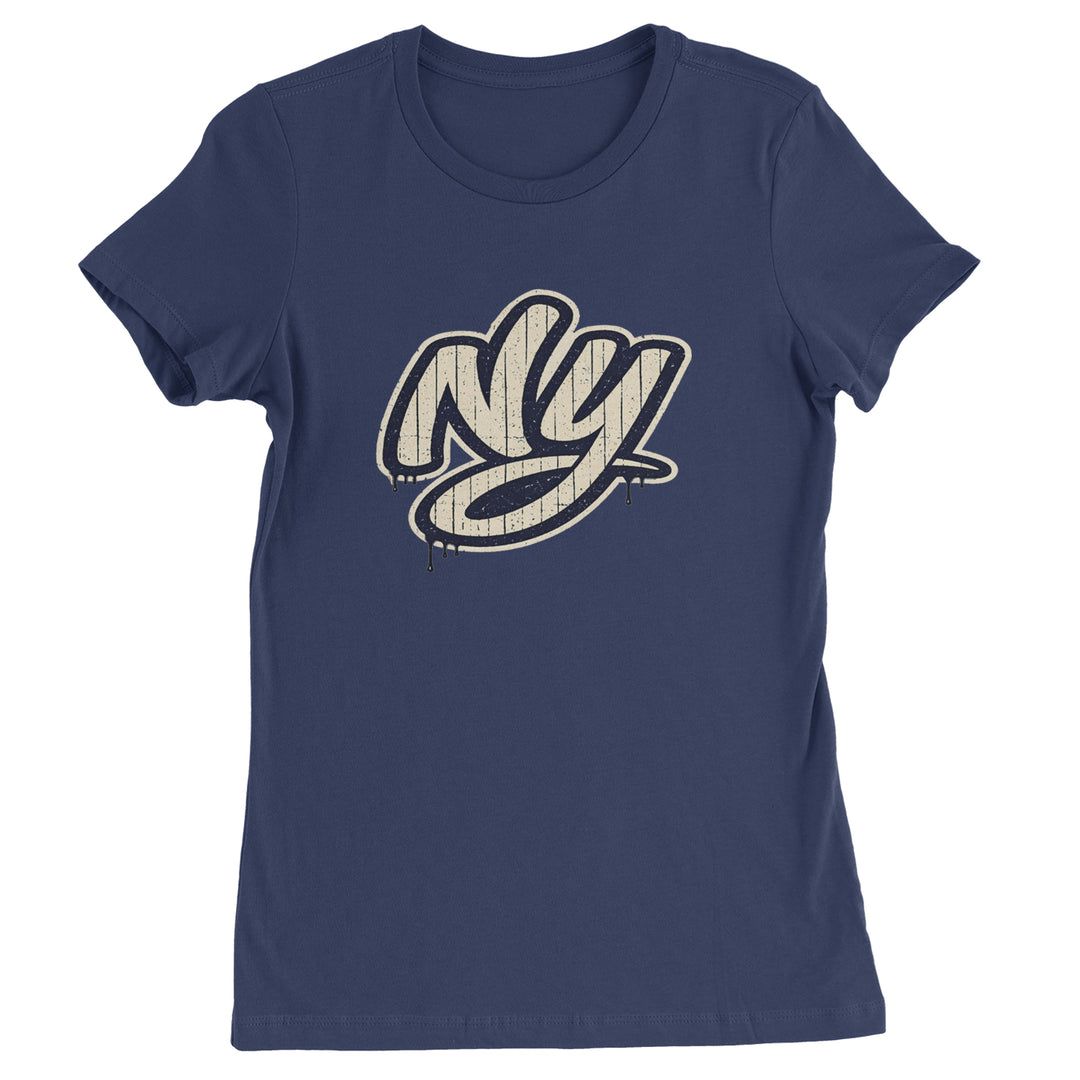 NYC New York City Grunge Street Womens T-shirt Navy Blue
