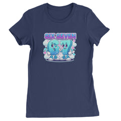 67 Six Seven Meme Kawaii Cloud Womens T-shirt Navy Blue