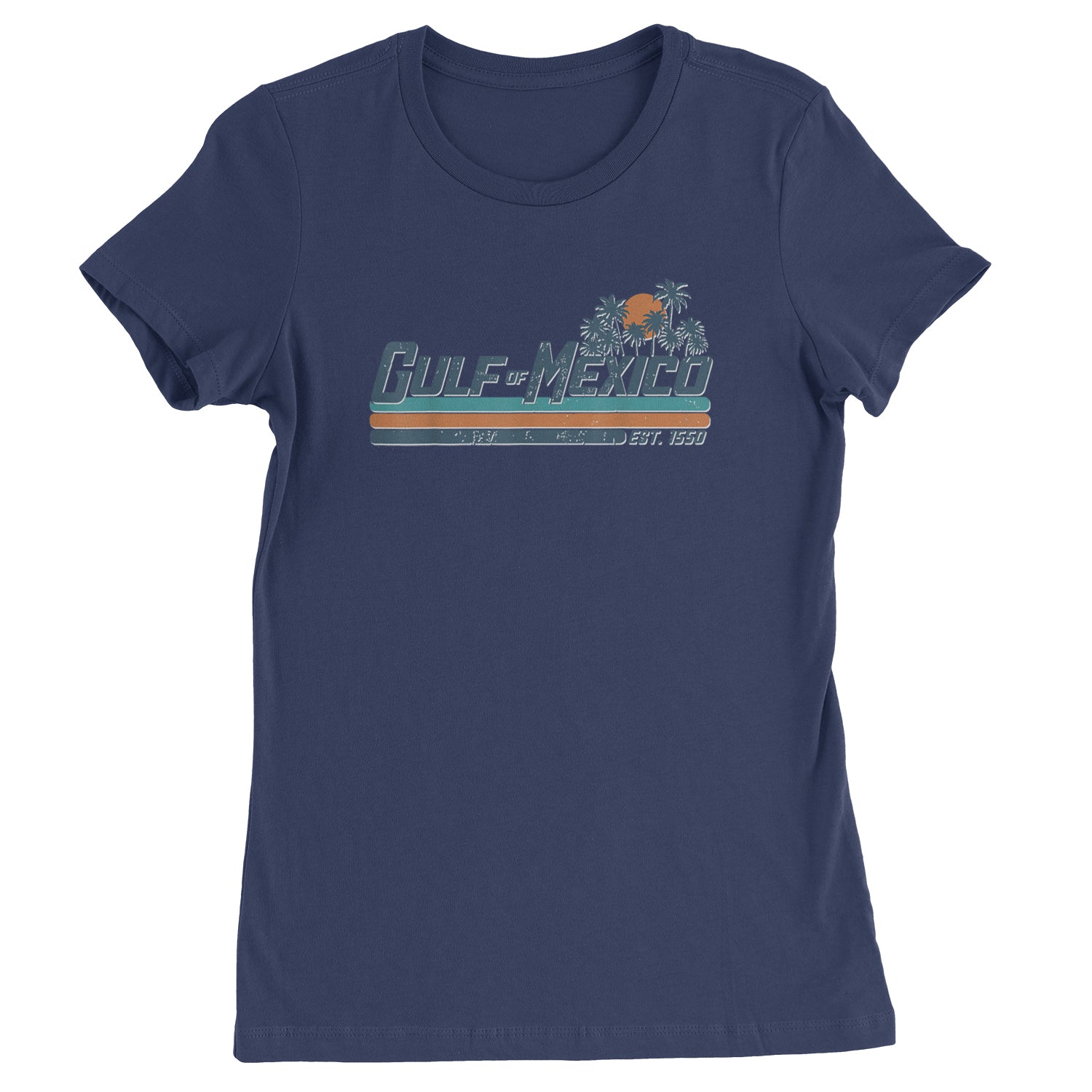 Gulf Of Mexico Established Year 1550 Womens T-shirt Navy Blue