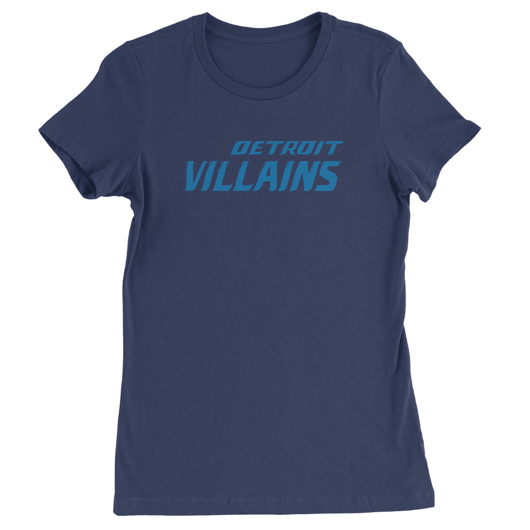 Detroit Villains Grit Football Womens T-shirt Navy Blue