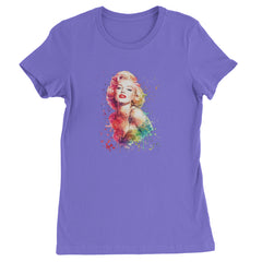 Mrs. Monroe Watercolors Bombshell Womens T-shirt Purple