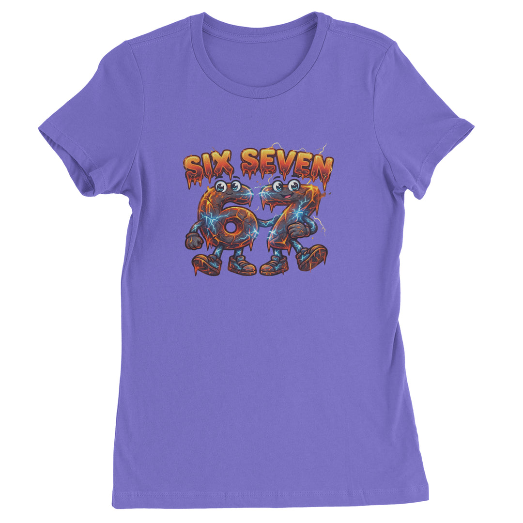 67 Lava Lightning Six Seven Meme Womens T-shirt Purple