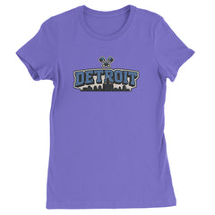 Detroit Motor City Retro Piston Womens T-shirt Purple