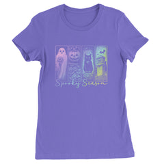 Spooky Season Cute Pastel Halloween Design Womens T-shirt Purple